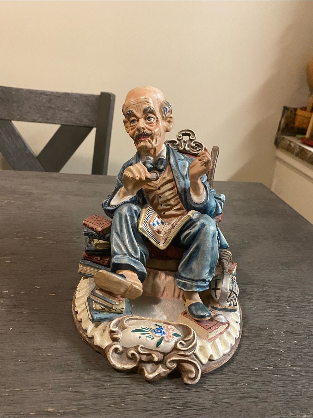 Vintage Capodimonte professor Figurine Decorative Home Art